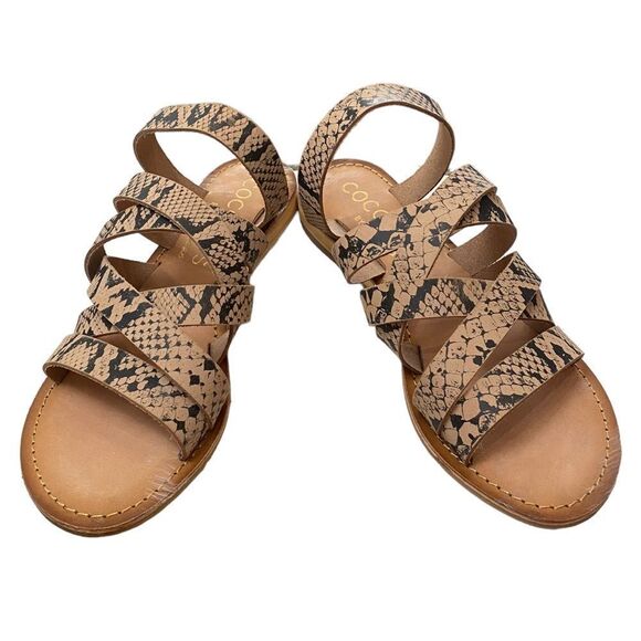 COCONUTS by MATISSE Ladylike Taupe Snake Wedge Sandals NEW 7 - Picture 2 of 5